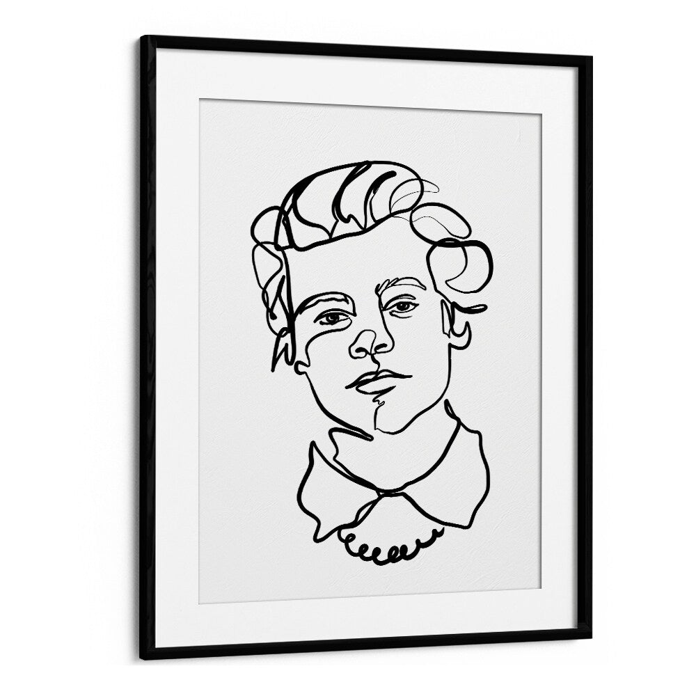 Harry Styles Line Art Artwork in Black Frame With Mount