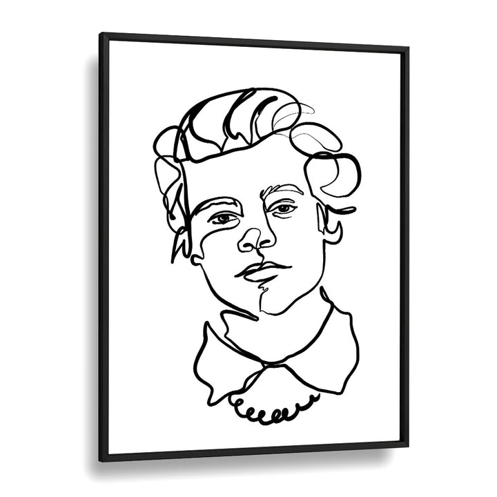 Harry Styles Line Art Artwork in Black Plain Frame