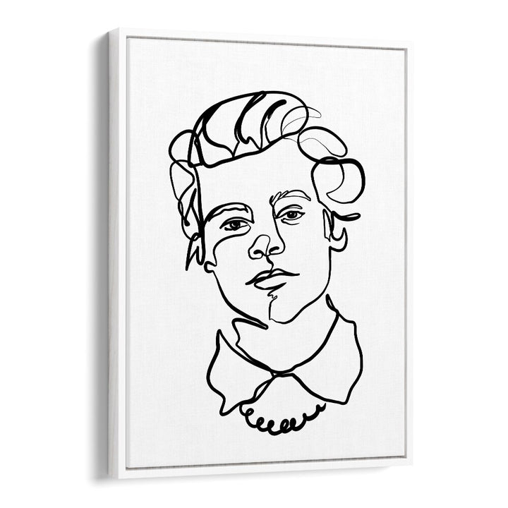 Harry Styles Line Art Artwork in White Floater Frame