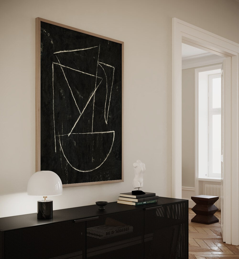 Stylish interior featuring HATTON, ABSTRACT PAINTINGS, showcasing vibrant colors and dynamic forms for elevated decor.