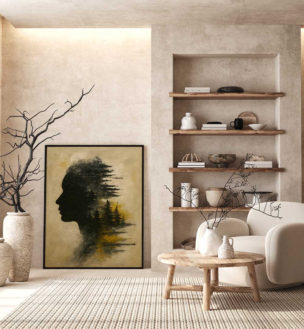 HEAD IN SMOKE , EXPRESSIONISM PAINTINGS