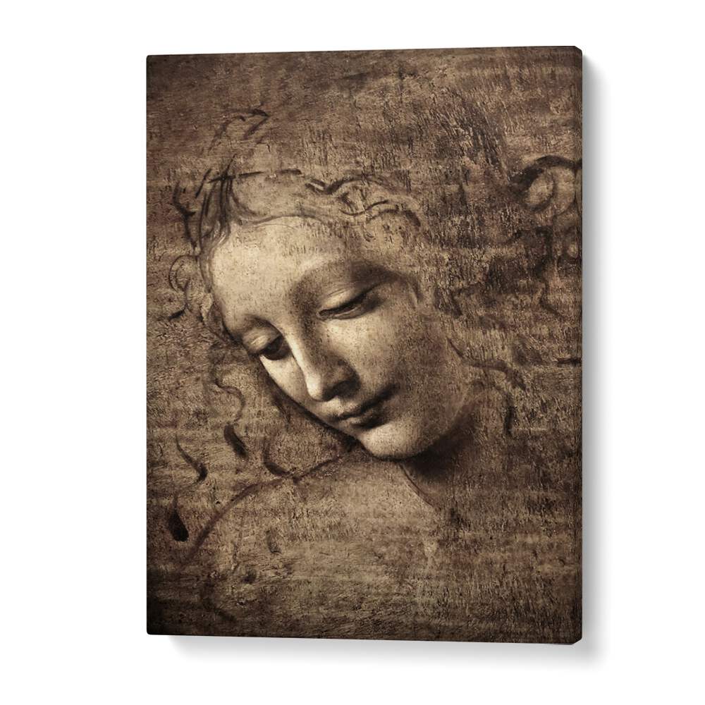 Head Of Women Leonardo Da Vinci art painting Artwork in Gallery Wrap