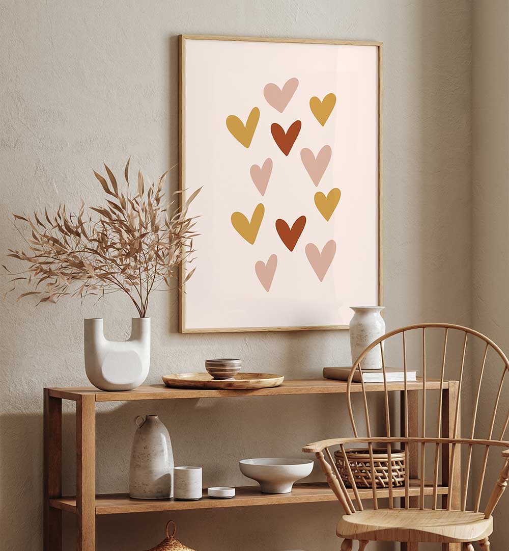 HEARTS , BOHO ART PAINTINGS