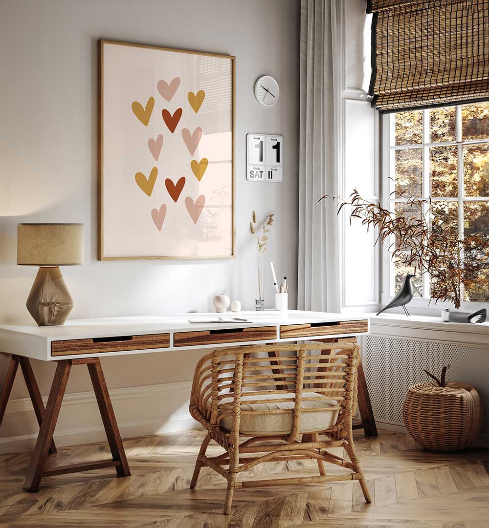 HEARTS , BOHO ART PAINTINGS