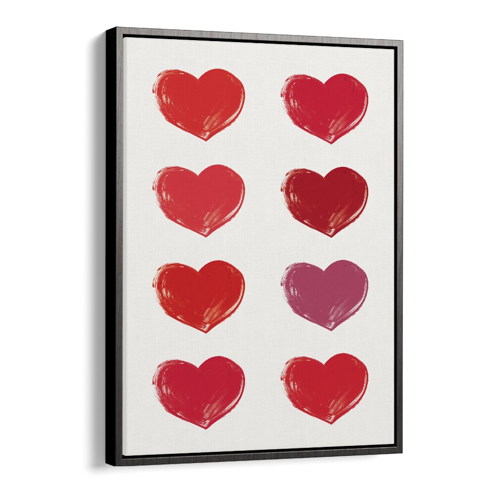 Hearts Fashion Art Artwork in Black Floater Frame
