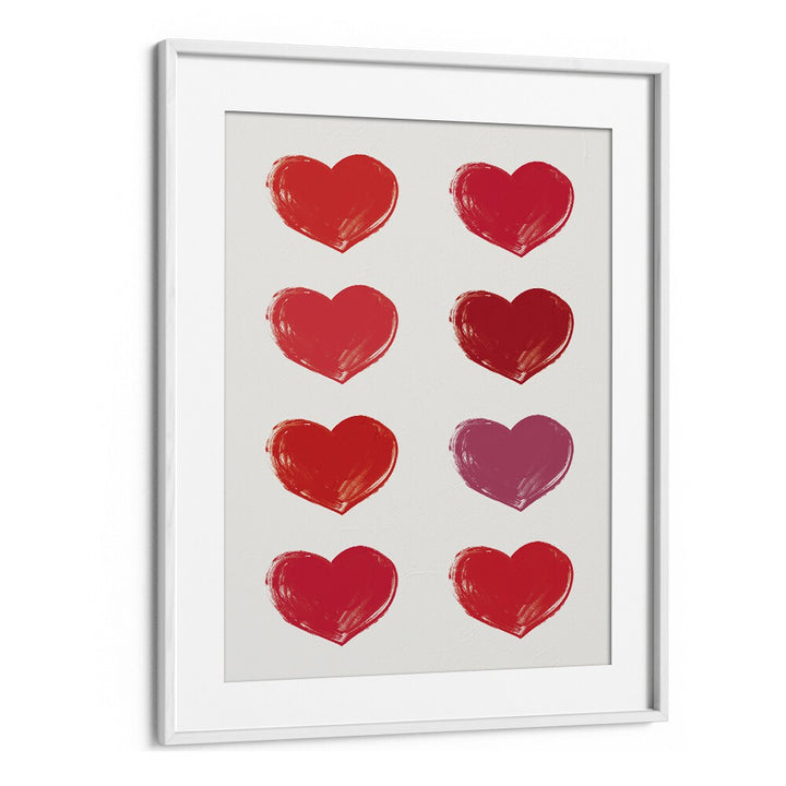 Hearts Fashion Art Artwork in White Frame With Mount