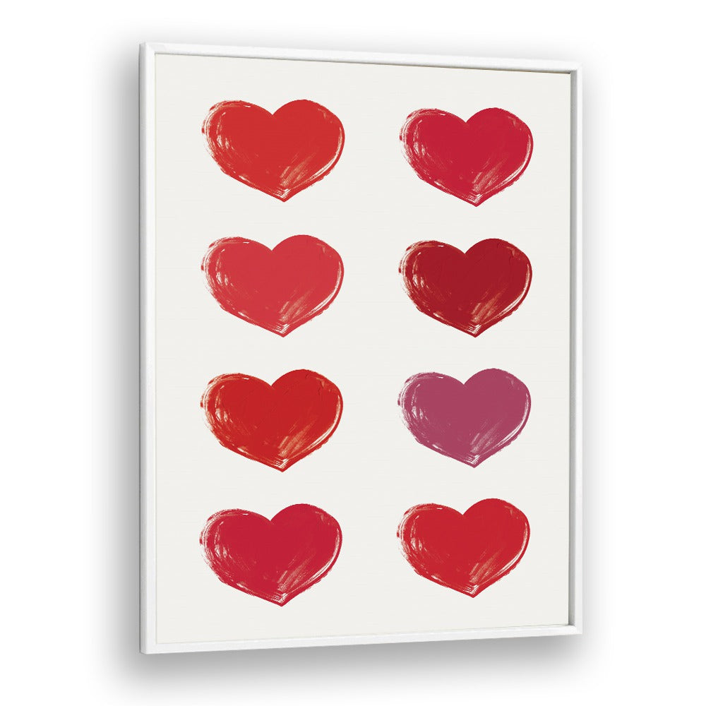 Hearts Fashion art Artwork in White Plain Frame
