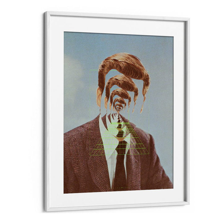 Hello M  Surreal Painting Artwork  in White frame With Mount