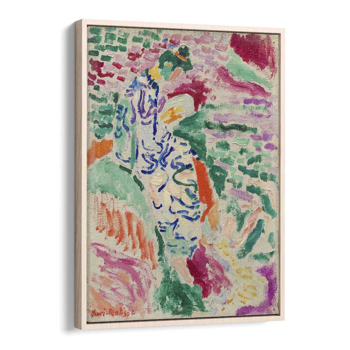 Henri Matisse's 'la Japonaise Vintage Art Artwork in Oak Wood Floater Frame