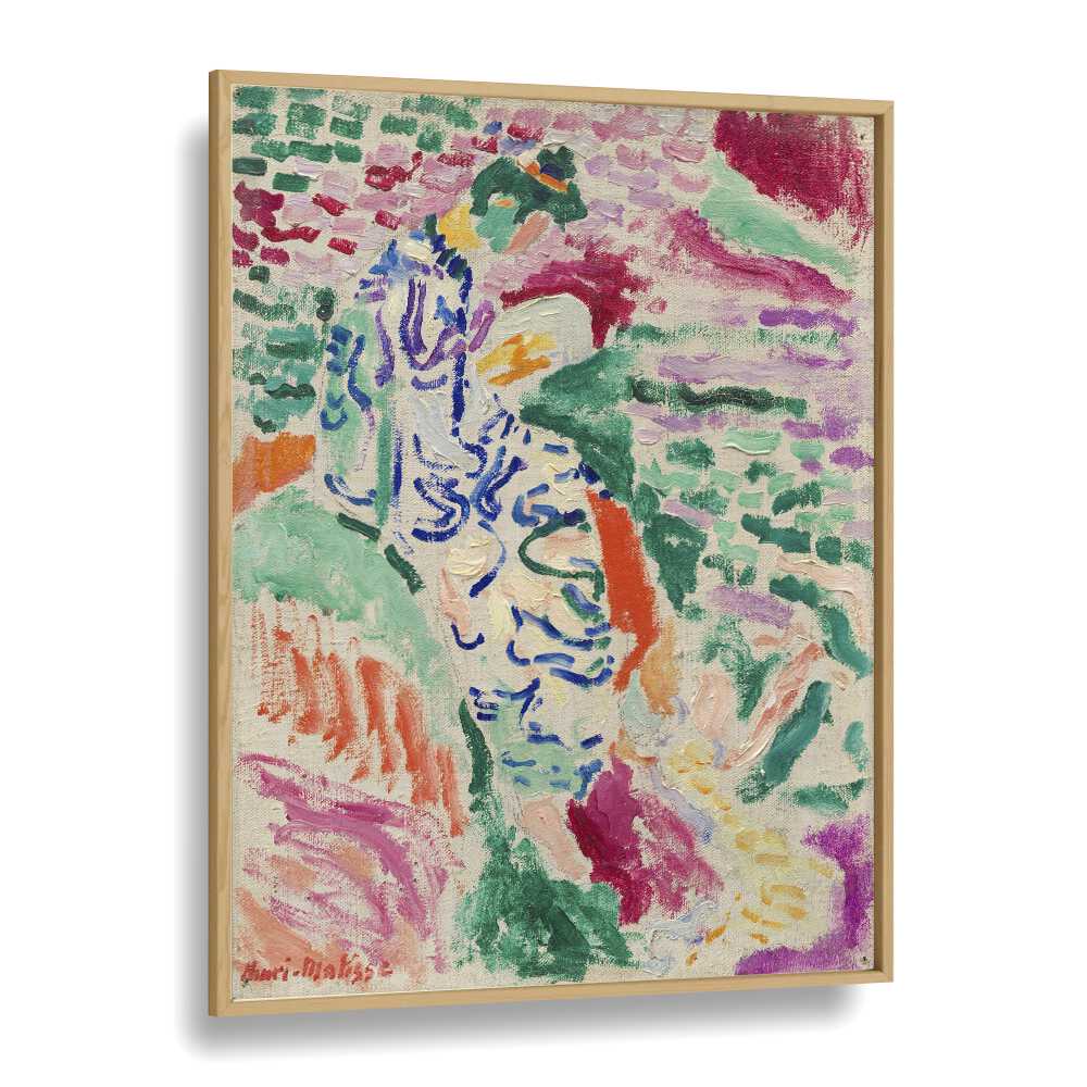 Henri Matisse's 'la Japonaise Vintage Art Artwork in Oak Wood Plain Frame