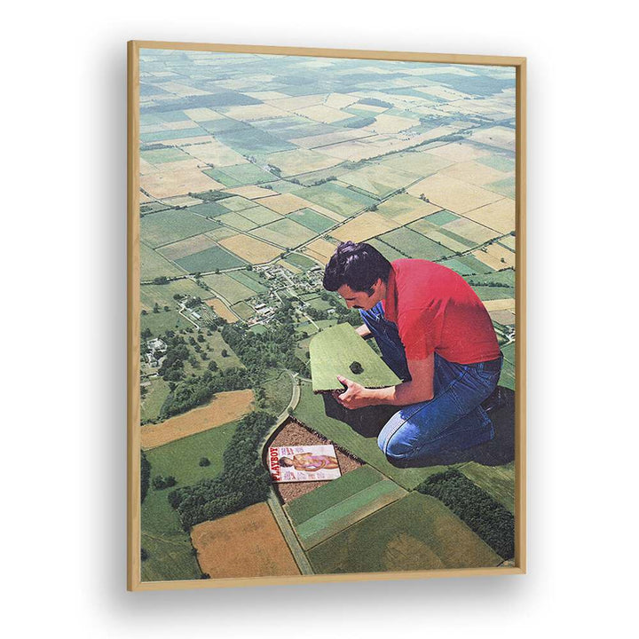 Hide And Seek Surreal Art Artwork in Oak Wood Plain Frame
