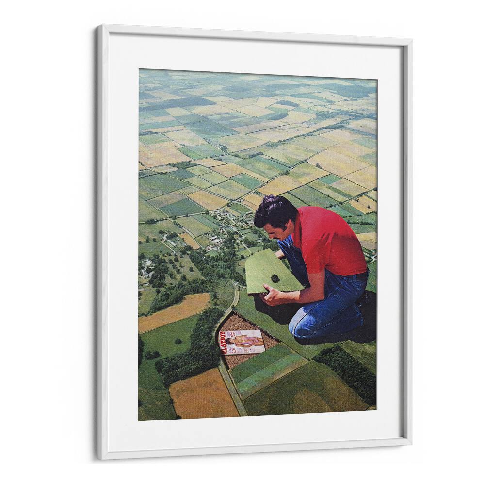 Hide And Seek Surreal Art Artwork in White Frame With Mount