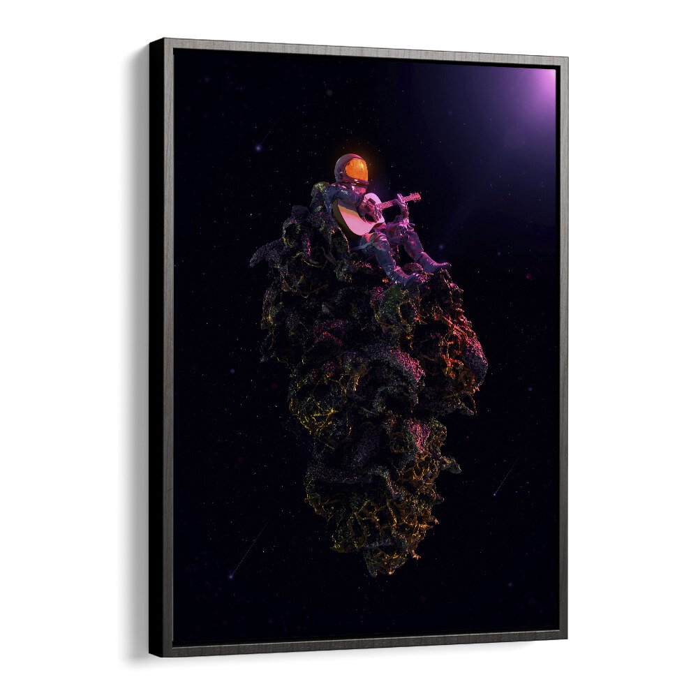 High Tones By Francis Minoza Astronaut & Nasa Paintings, Space Art Prints Artwork in Black Floater Frame
