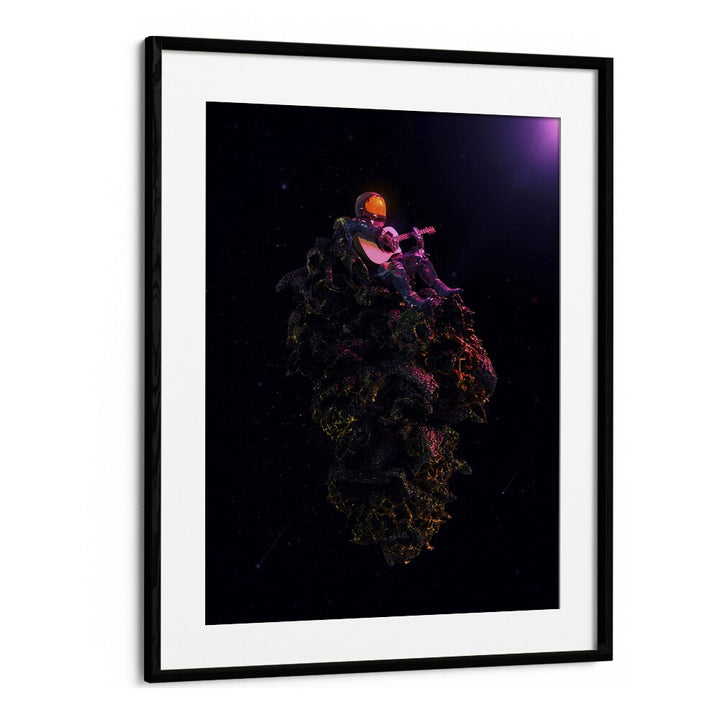 High Tones By Francis Minoza Astronaut & Nasa Paintings, Space Art Prints Artwork in Black Frame With Mount
