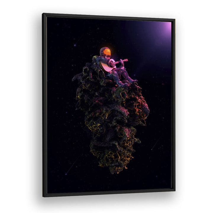 High Tones By Francis Minoza Astronaut & Nasa Paintings, Space Art Prints Artwork in Black Plain Frame
