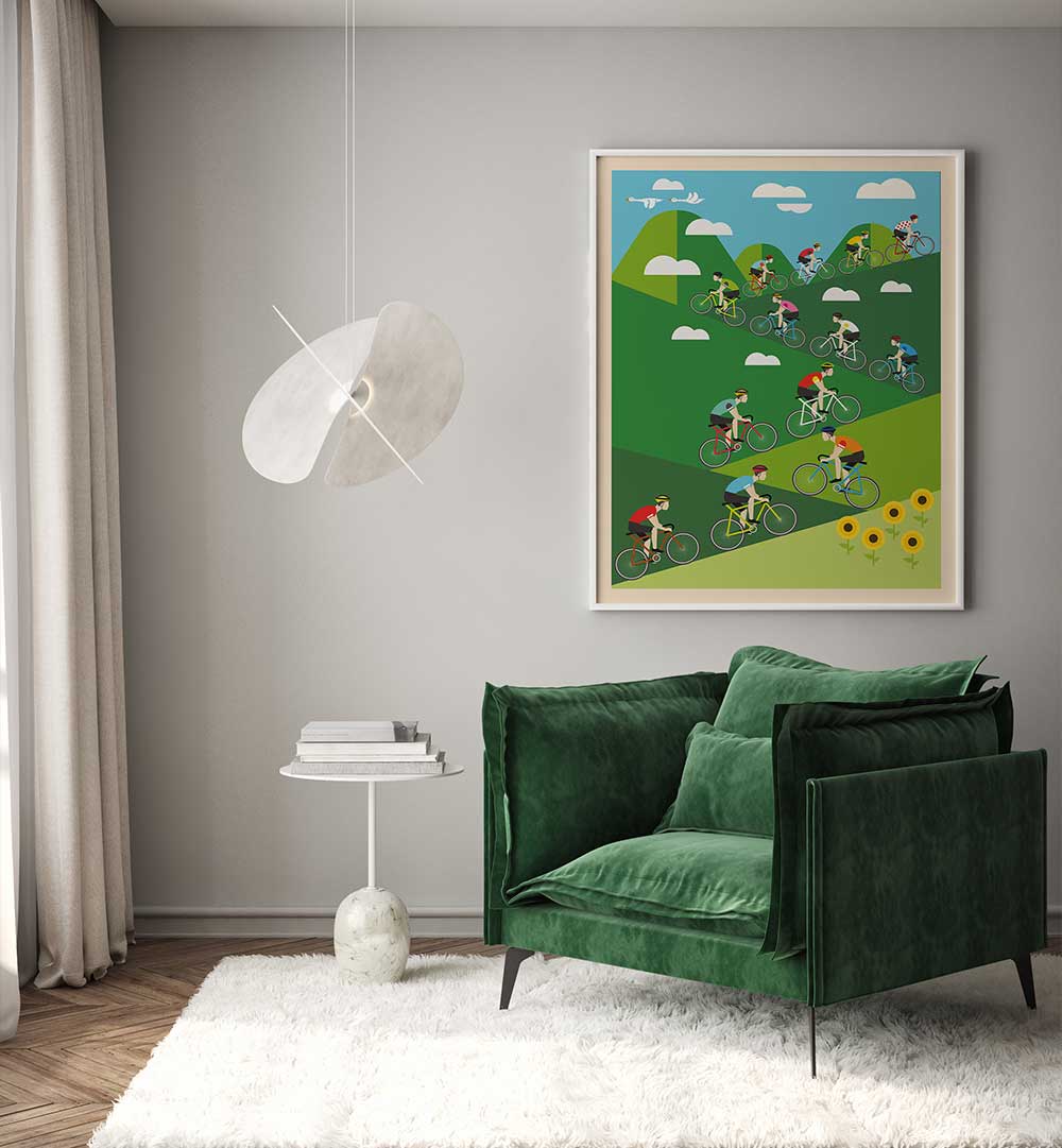 HILL CLIMB CYCLING , SPORTS POSTERS