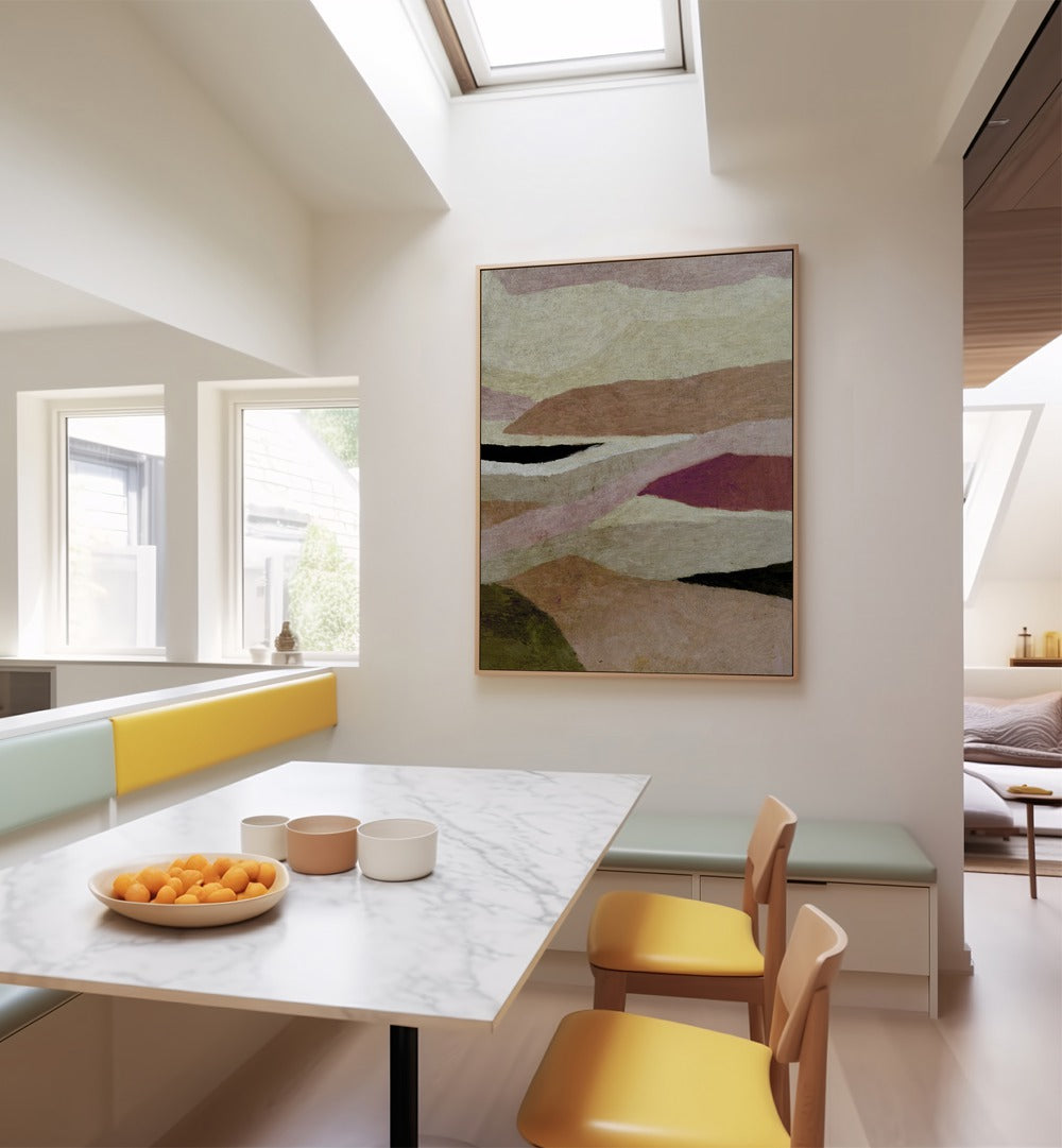 Stylish living space featuring HILLS, ABSTRACT PAINTINGS that enhance tranquility and modern artistry.