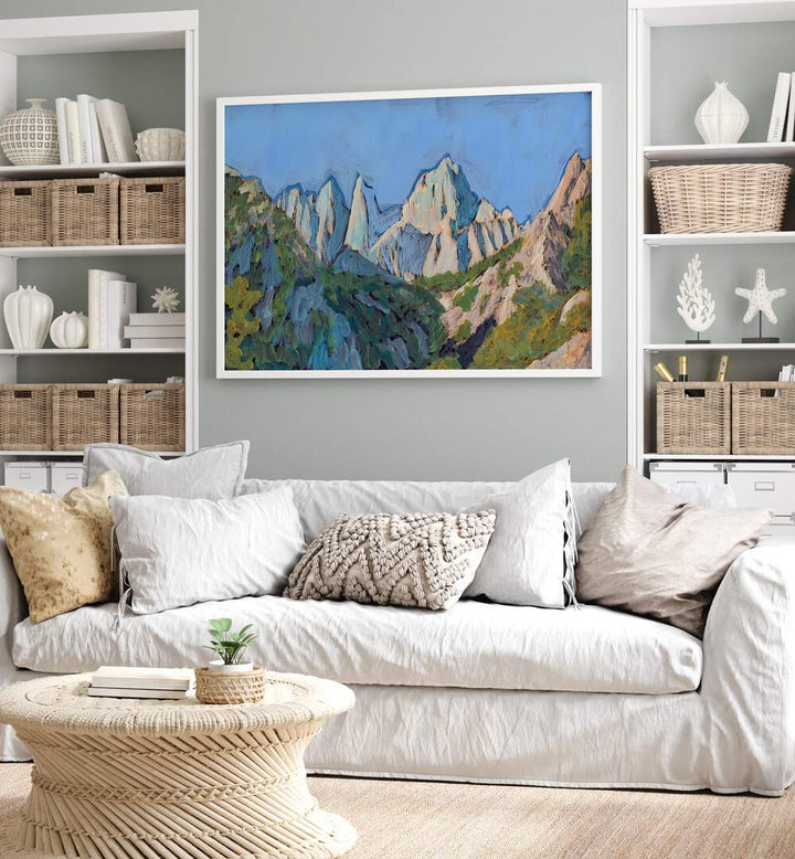 Vibrant HOLISTER PEAK, LANDSCAPE PAINTINGS showcase serene mountains, perfect for enhancing your living space.