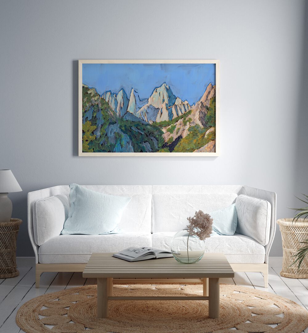 Holister Peak, Landscape Paintings showcasing serene mountains and lush valleys, perfect for enhancing any space.