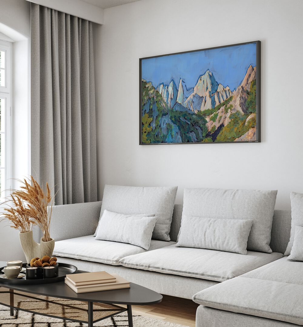 Beautiful HOLISTER PEAK, LANDSCAPE PAINTINGS enhance your space with serene mountain views and vibrant colors.