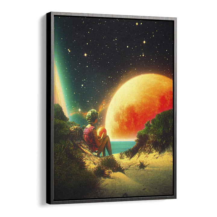 Hope By Taudalpoi Astronaut & Nasa Paintings, Space Art Prints Artwork in Black Floater Frame
