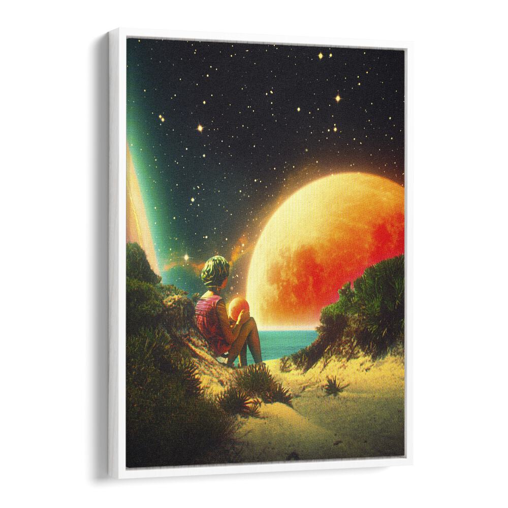 Hope By Taudalpoi Astronaut & Nasa Paintings, Space Art Prints Artwork in White Floater Frame
