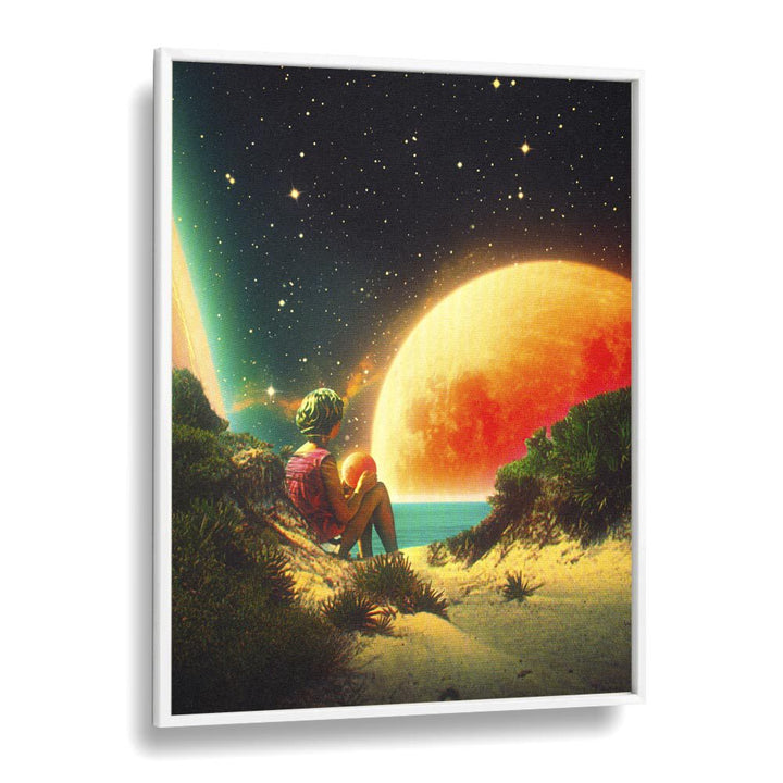 Hope By Taudalpoi Astronaut & Nasa Paintings, Space Art Prints Artwork in White Plain Frame
