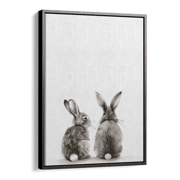 Hoppy Duo Kids Art Artwork in Black Floater Frame
