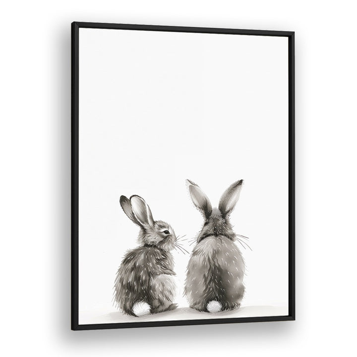 Hoppy Duo Kids art Artwork in Black Plain Frame
