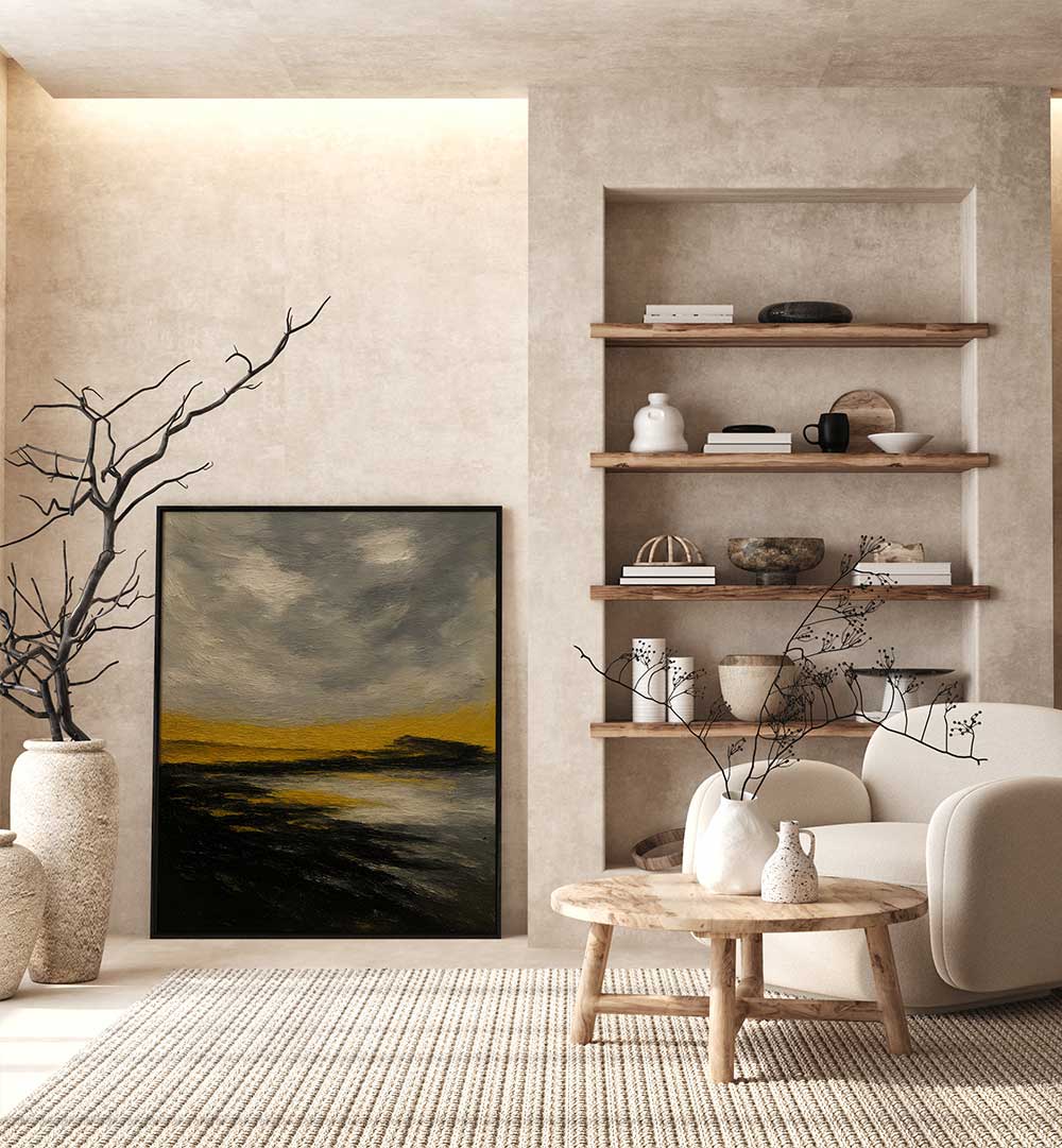 HORIZON OF STILL GOLD , EXPRESSIONISM PAINTINGS