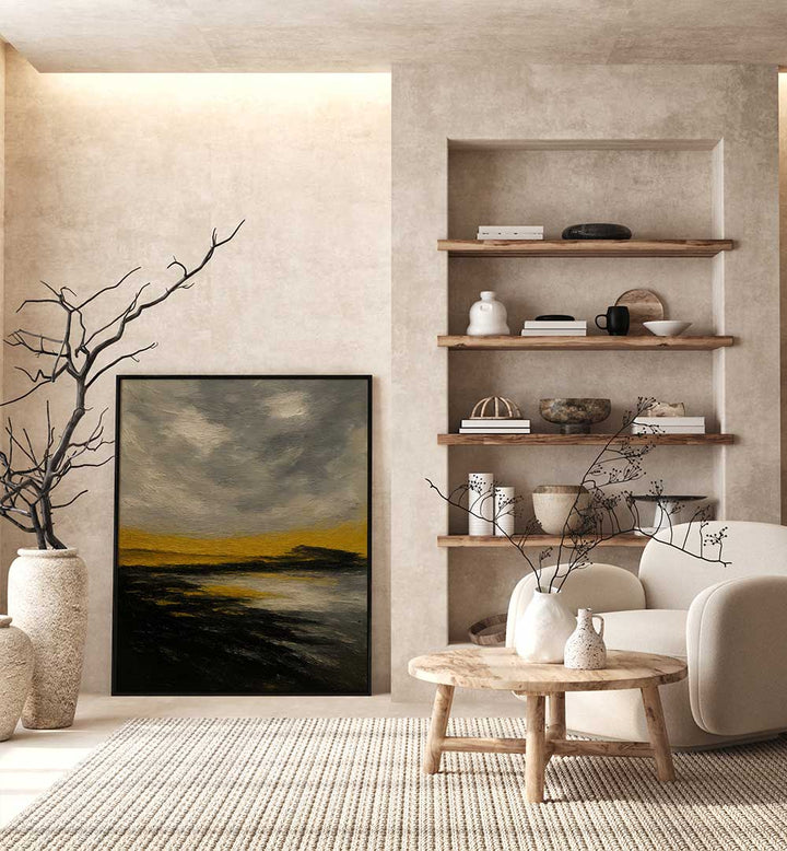 HORIZON OF STILL GOLD , EXPRESSIONISM PAINTINGS