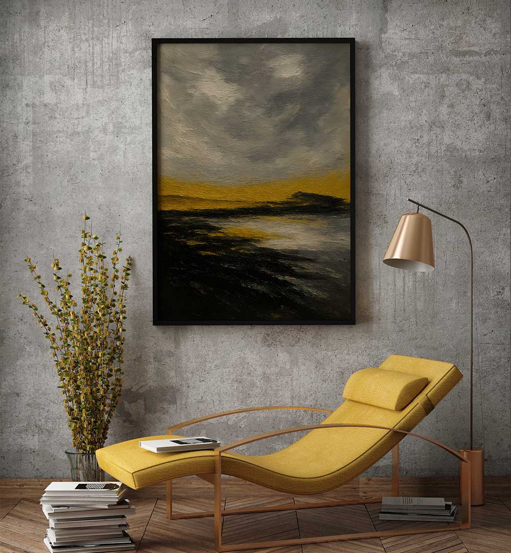HORIZON OF STILL GOLD , EXPRESSIONISM PAINTINGS
