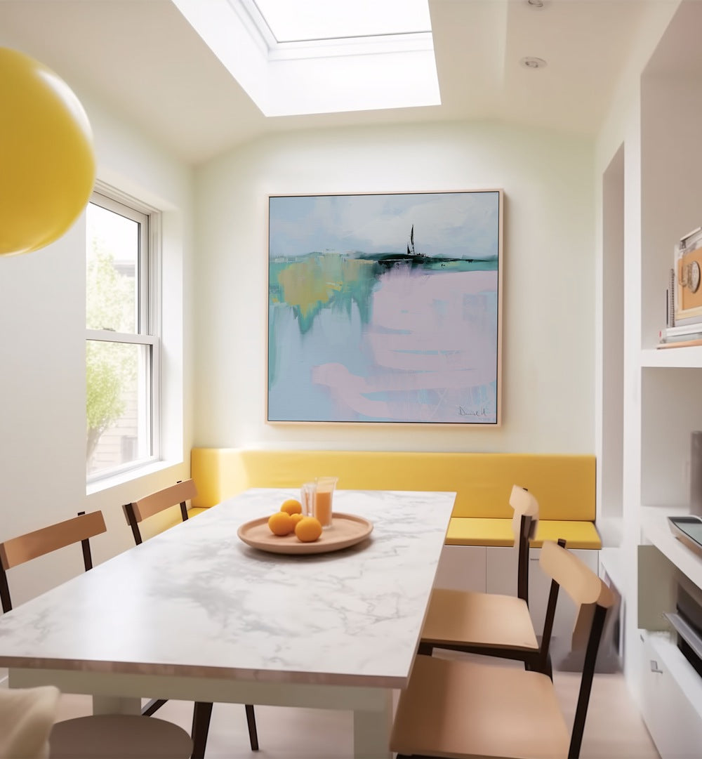 Elevate your space with HORIZON, ABSTRACT PAINTINGS, featuring stunning colors and shapes that inspire.