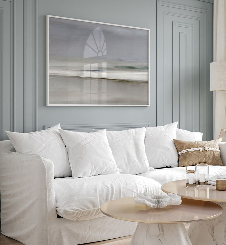 Elegant living room featuring HORIZON II, ABSTRACT PAINTINGS, perfect for transforming any space with vibrant designs.