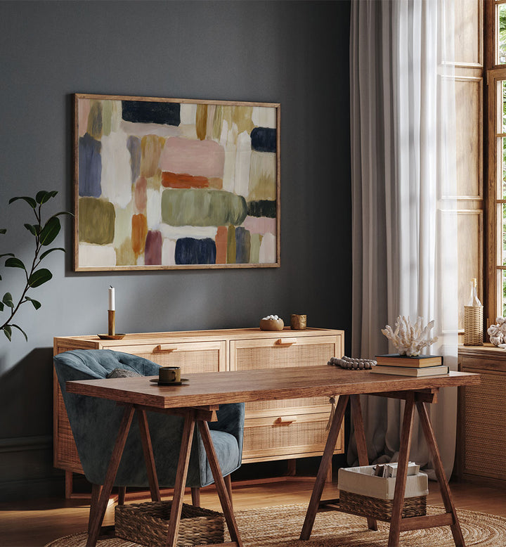 HORIZONTAL BLOCKS IN SAGE AND NAVY