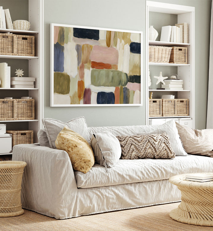 HORIZONTAL BLOCKS IN SAGE AND NAVY