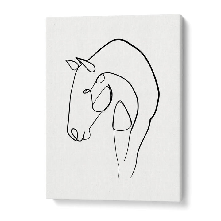 Horse Stable Line Art Artwork in Gallery Wrap