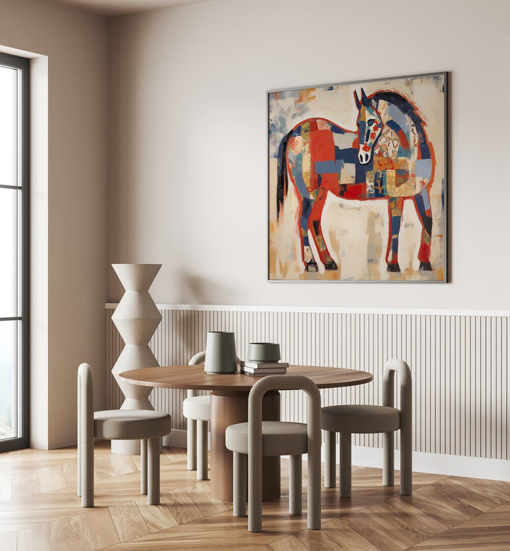 HORSE IN PATCHWORK , ANIMAL PAINTINGS