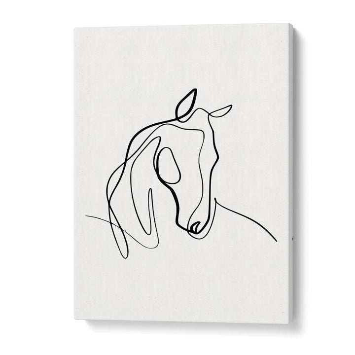 Horsing Around Line Art Artwork in Gallery Wrap