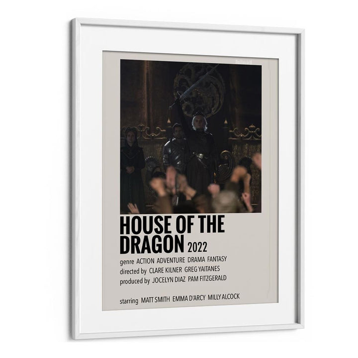 HOUSE OF THE DRAGON 2022 I MOVIE POSTERS in White Frame With Mount