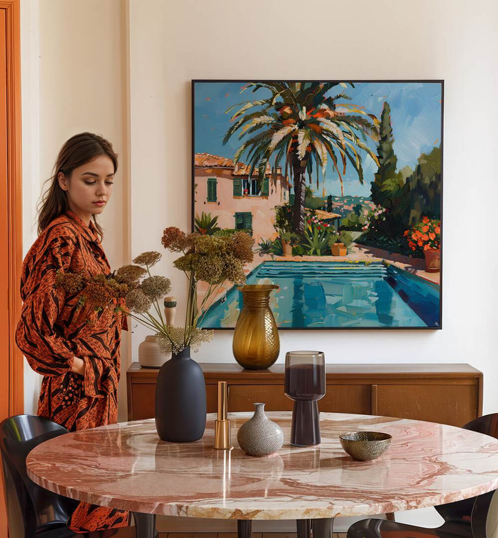 Stylish interior featuring the HOUSE BY THE POOL MALLORCA II, showcasing luxury decor and a serene ambiance.