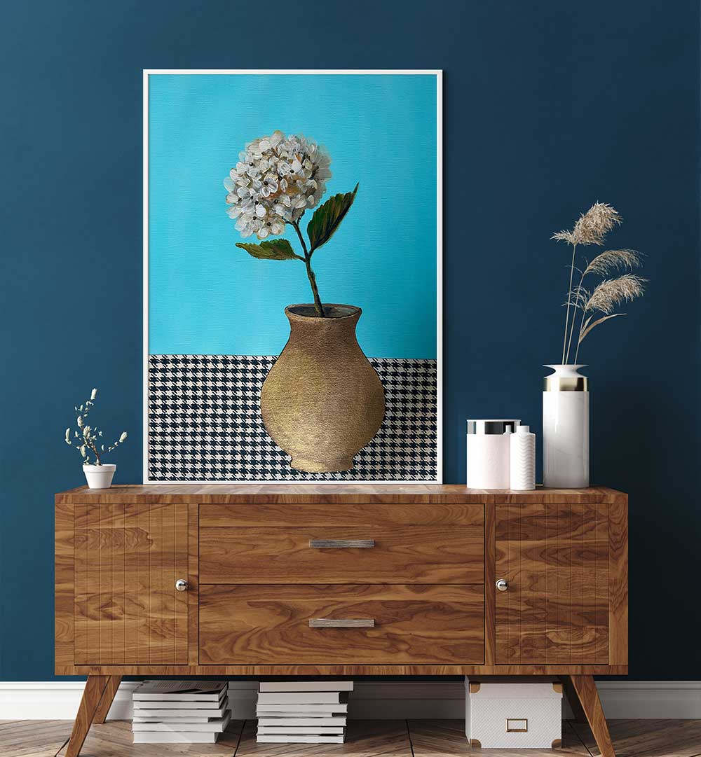 HYDRANGEA STILL LIFE , FLORAL FLOWER PAINTINGS