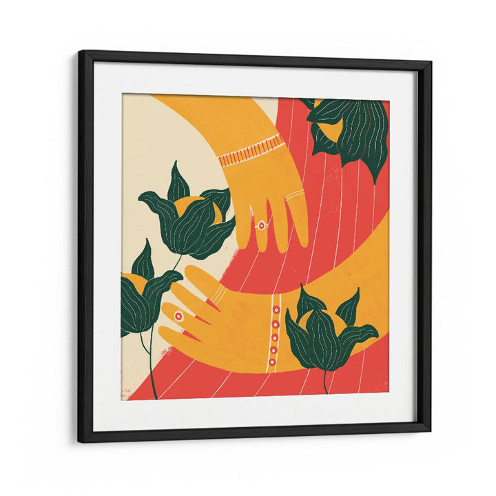 Hands by Shriya Bhattacharya Art Prints in Black Frame With Mount