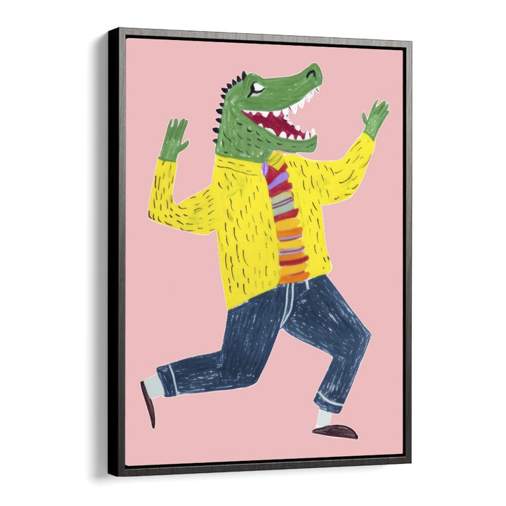 Happy Croc  Kids Paintings in Black Floater Frame