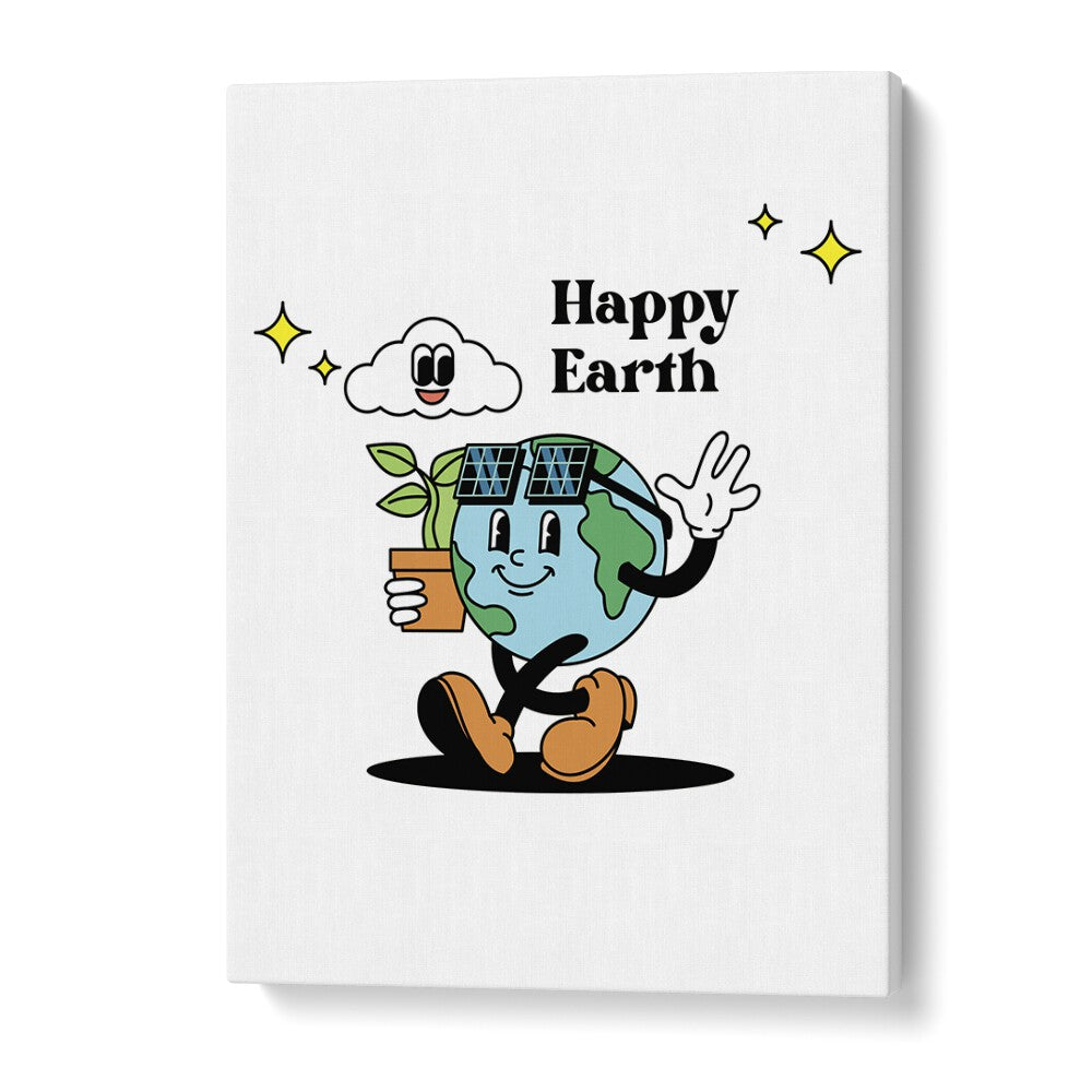 Happy Earth A Vibrant Ode To Nature Quotes and Typography Posters in Gallery Wrap