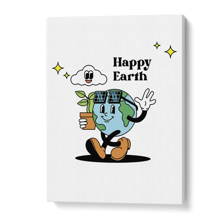 Happy Earth A Vibrant Ode To Nature Quotes and Typography Posters in Gallery Wrap