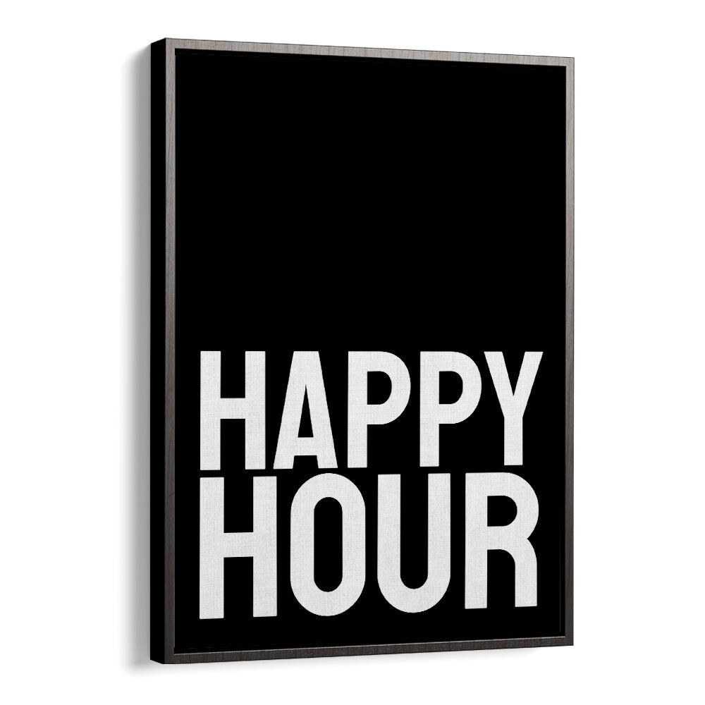 Happy Hour by Athene Fritsch Quotes and Typography Posters in Black Floater Frame