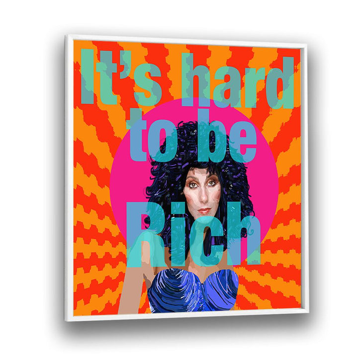 Hard to Be Rich By Lynnda Rakos Pop Art Paintings Pop Art Prints in White Plain Frame