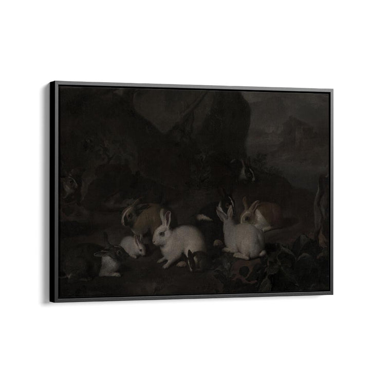 Haunted Hoppity Gothic Wall Art Prints in Black Floater Frame