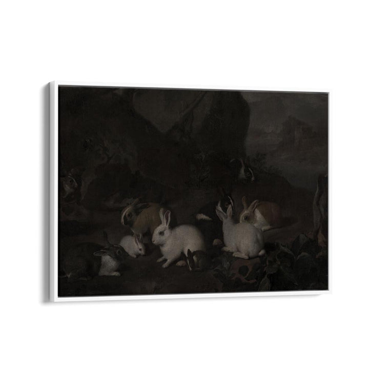 Haunted Hoppity Gothic Wall Art Prints in White Floater Frame